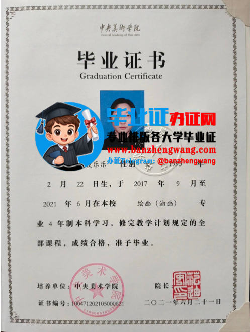 排版制作中央美术学院毕业证,中央美术学院专版毕业证样本