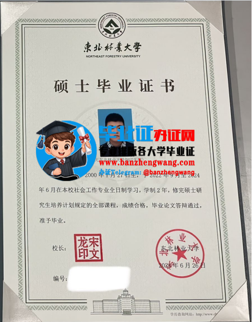 排版制作东北林业大学硕士学位证,东北林业大学硕士学位证样本